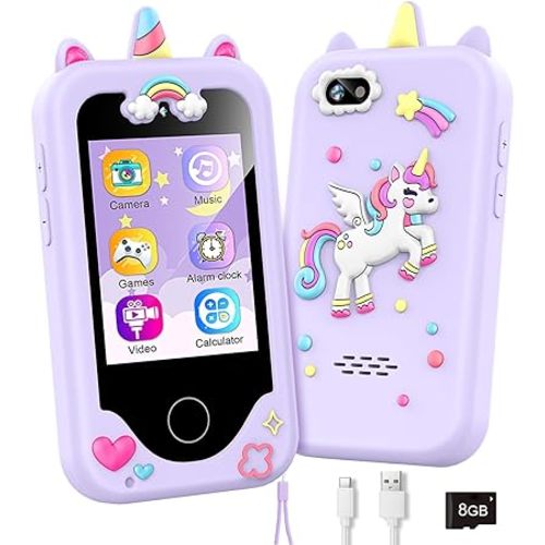 Kids Smart Phone Gifts Toys for Girls Boys Age 3-8,Toddler Learning Toys with Educational Games, 3 4 5 7 8 9 6 8 9 Year Old Girl Birthday Gift Ideas-Purple