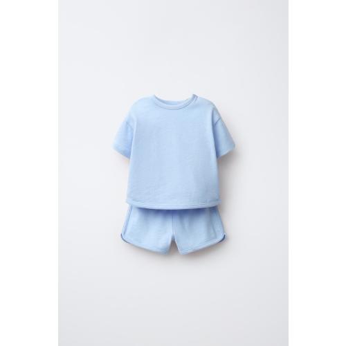 FLAMÉ T-SHIRT AND BERMUDA SET - Light blue | ZARA United States