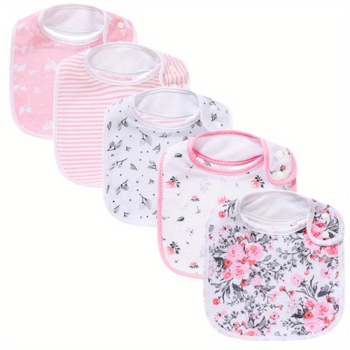 5pcs Baby Bibs for Drooling Teething Soft and Absorbent