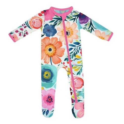 Secret Garden Bamboo Zippered Footie Romper – Zumbamboo