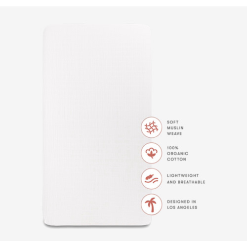 Babyletto Mini Crib Sheet in GOTS Certified Organic Muslin Cotton