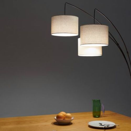 Brightech Trilage Mid-Century Includes LED Light Bulb Swing Arm Marble Base Arc Floor Lamp Oil-Brushed Bronze