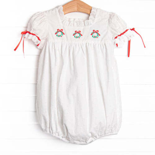 Bleu: Yuletide Tidings Embroidered Bubble, White – Stitchy Fish 6M