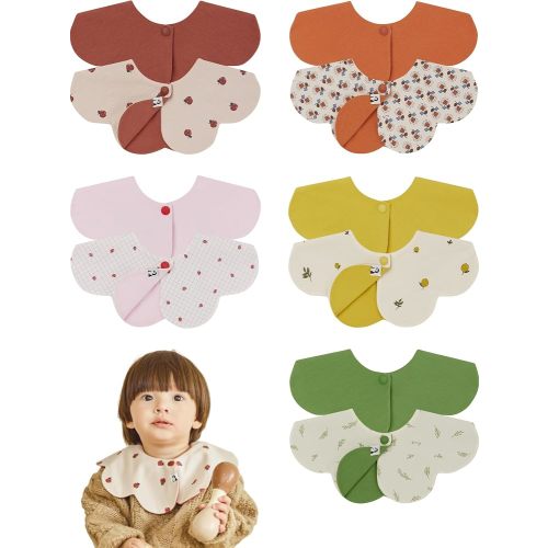 Konny Baby Bibs, 360 ° Rotate Super Absorbent Quick-Dry, 3/5/7-Pack, Teething Drooling Boys Girls Baby Essentials