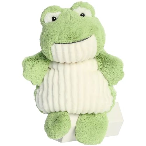 Aurora Cuddly Huggle Pals Fuzzy Frog Stuffed Animal - Weighted Comfort - Endless Snuggles - Green 12.5 Inches