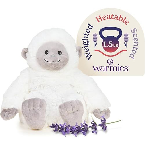 warmies Microwavable & Weighted Stuffed Animals, Yeti - Heated Stuffed Animal Plushie for Warmth & Comfort - Cute Soft Plush Toys for Adults & Children (Boys, Girls, Babies & Toddlers)