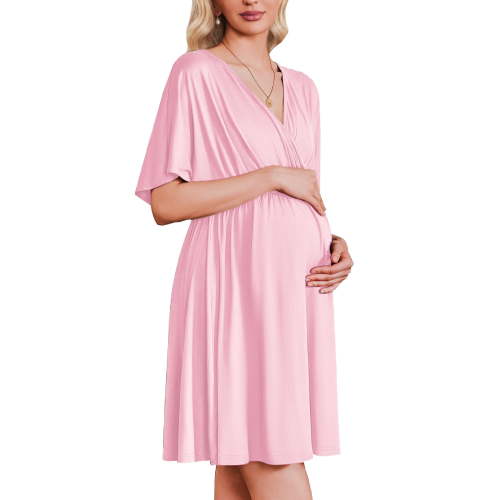 Ekouaer Labor and Delivery Gown for Hospital Maternity Nursing Dress Nightgown Pajamas for Breastfeeding