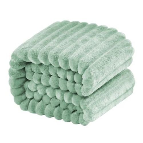 Flannel Fuzzy Toddler Blanket, Fluffy Warm and Lightweight Baby Plush Blanket, 30x40 Inches, Sea Green - NTBAY