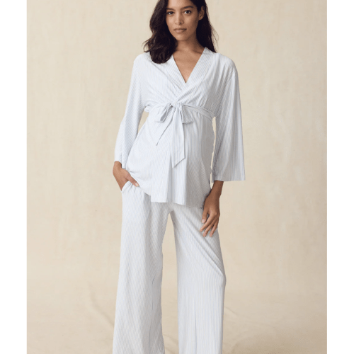 XL LAKE | Women | DreamModal® Pajamas | Fog Maternity Kimono Bundle
