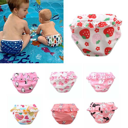 RTKFRFLM Baby Girls Reusable Swim Diaper Washable Leak-proof Waterproof Ruffle Swim Bottoms for Infants Ages 1-5 Pool Wear