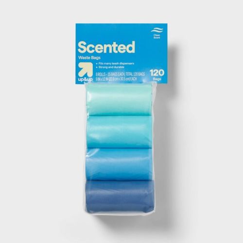 Dog Waste Bag - Clean Scent - 120ct - up&up™: Scented, Non-Toxic Disposal for Dogs, Blue Bags for All Ages