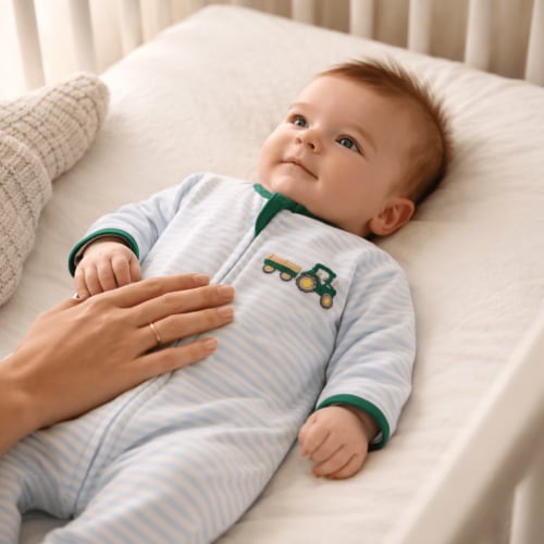 Little Farmer Applique Zip Footie