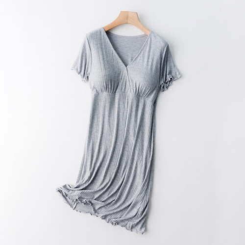 Joau 3 in 1 Delivery/Labor/Maternity/Nursing Nightgown Hospital Gowns for Women Labor Delivery Short Sleeve Breastfeeding Ribbed Sleep Dress