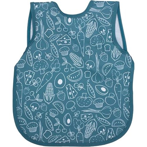 BapronBaby Neutral Foodie Bapron - No Neck Tie Safer Bib for Baby & Toddler - Soft Waterproof Stain Resistant - Machine Washable - Sz Baby/Toddler 6m-3T
