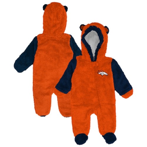 Denver Broncos Outerstuff Newborn Teddy Fleece Bunting Full-Zip Sleeper - Orange