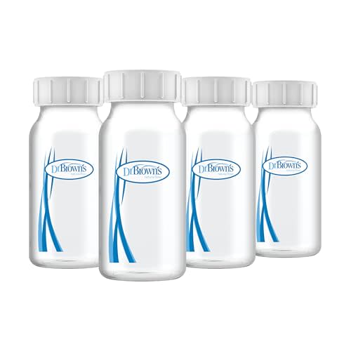Dr. Brown's Breast Milk Collection Bottles with Storage Caps, Breast Pumps Compatible, Collect, Store, and Keep Milk Fresh, BPA Free 4-Pack