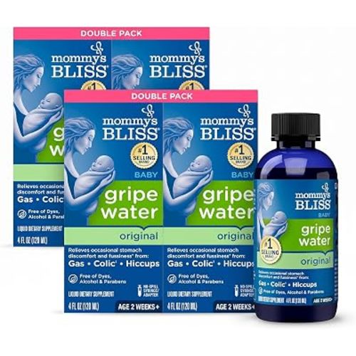 Mommy's Bliss Original Gripe Water, Gas and Colic Relief, Gentle and Safe, Made for Infants, 2 Weeks+, 4 Fl Oz (Pack of 4)