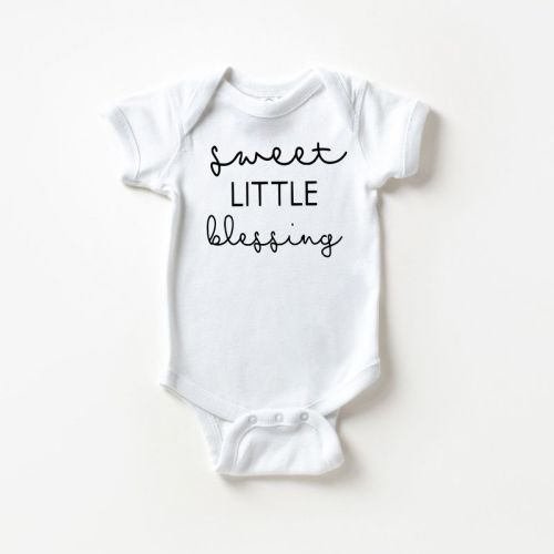 The Juniper Shop Sweet Little Blessing Baby Bodysuit - 6mo - White