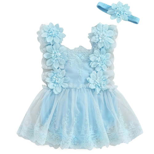 THJRPQJFD Baby Girl Jumpsuit Baby Girl Baby Coveralls Summer Clothes Lace Romper Skirt Dress Outfits Sleeveless Flower Outfit Charming Summer Look 3t Boys Clothes