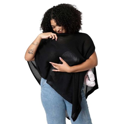 We are Amma | The Cocoon™ - Newborn Essentials Must Haves: Nursing Cover for Breast Feeding Essentials | Nursing Sweater Used as Breastfeeding Cover (Black, Plus Size)