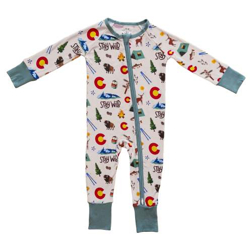 Wild Colorado- Bamboo convertible footie- Zippy pajamas