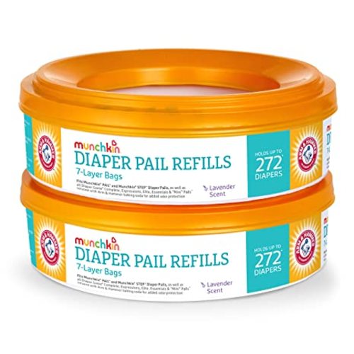 Munchkin Arm & Hammer Diaper Pail Refill Rings, 544 Count, 2 Pack (272 Count Each) - 272 Count (Pack of 2)