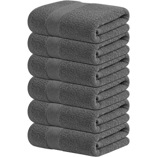 Infinitee Xclusives Luxury Wash Cloths for Showering [13x13] – 100% Cotton Washcloths [Pack of 12], Soft and Absorbent Face Towels for Bathroom Wash Clothes, Gym, and Spa (Shadow Grey)