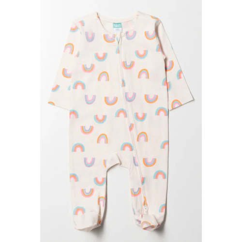 Rainbow Babygrow White