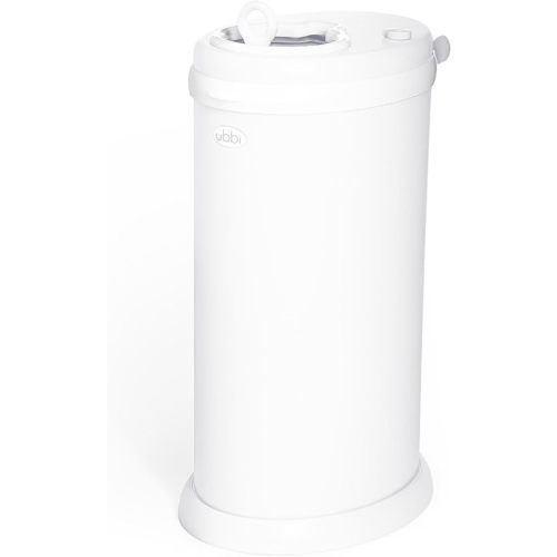 Ubbi Steel Diaper Pail, Odor Locking, No Special Bag Required, Award-Winning, Registry Must-Have, White