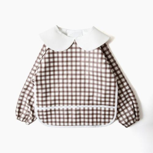 Picolette by Olivia Culpo Long Sleeve Bib - Chocolate Gingham