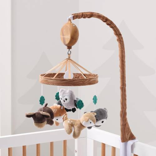 The Peanutshell Whimsical Woodland Baby Musical Crib Mobile