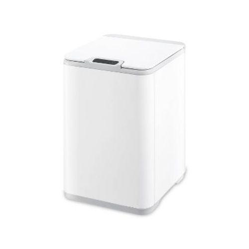 Nine Stars 10L/2.6gal Motion Sensor & Water Resistant White Trash Can: Kitchen Trash Can with Lid, Indoor, Plastic
