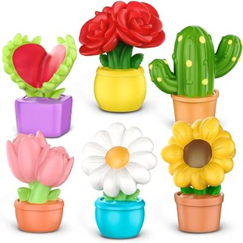 6PCS Flower Garden Bath Toys for Toddlers 6M+ - No Mold, BPA-Free Floating Bathtub Toys with Rose, Sunflower & More - Sensory Play, Easy Clean, Indoor Outdoor Fun
