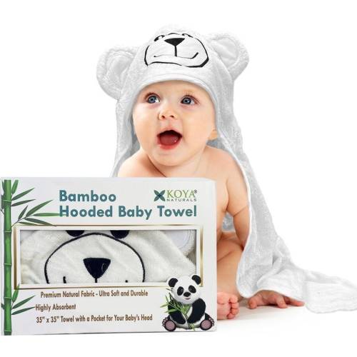 Bamboo Hooded Baby Towel – Bear Design, Soft & Absorbent