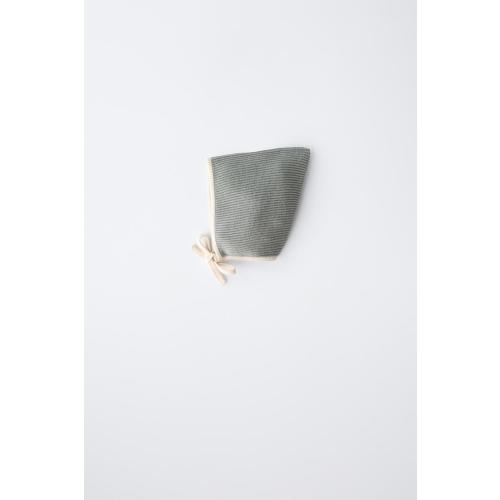 POINTED HAT WITH CONTRASTING TRIM - Light khaki | ZARA United States