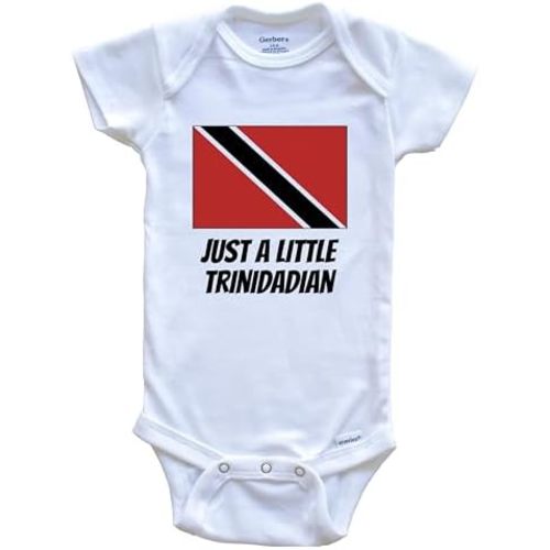 Just A Little Trinidadian Cute Trinidad and Tobago Flag One Piece Baby Bodysuit