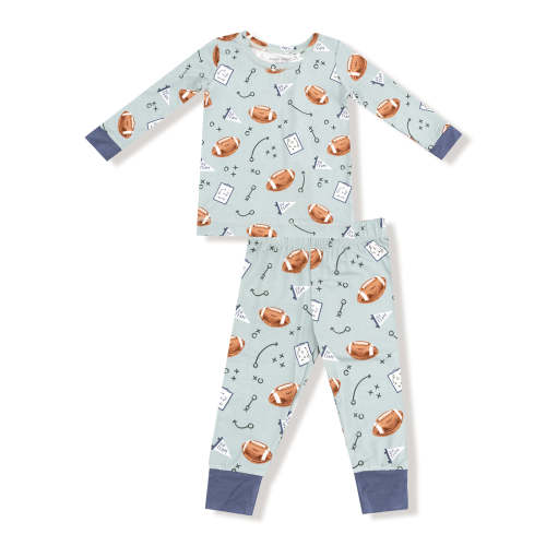 Long Sleeve Loungewear Set, Touchdown Time Grey