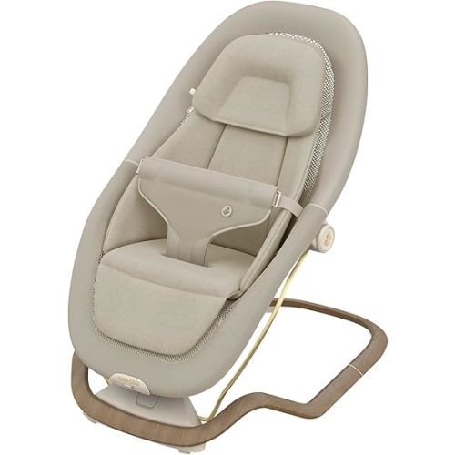 Maxi-Cosi Dove Pro Baby Bouncer – Natural Bouncing, Vibrating, Compact Fold, Lightweight, 3-Position Recline, 3-Point Harness, Washable Fabrics, Fits Newborn to Toddler