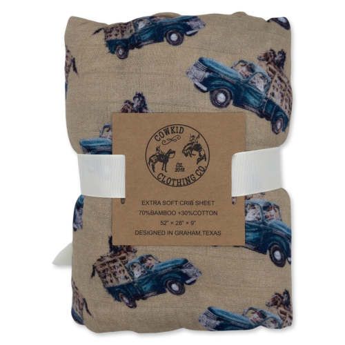 Little Blue Truck Bamboo Muslin Crib Sheet – Cowkid Clothing Company