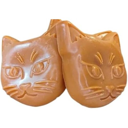 2 - Cat Face Shea Butter & Goatmilk Soap Set - Vanilla-Almond Scented