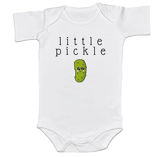 Little Pickle Bubble Bodysuit Cute Funny Pickle One Piece Sweatshirt Romper Onesie Vegan Infant Shower Gift (0-6 Months, little pickle-Short Sleeve Romper)