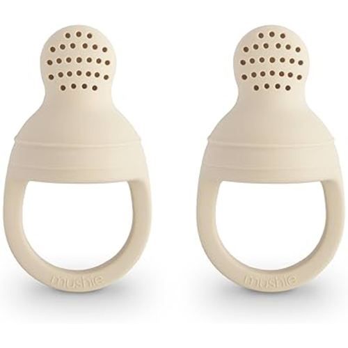 mushie Silicone Baby Fresh Fruit & Food Feeder Pacifier | 6 Months+ (Shifting Sand)