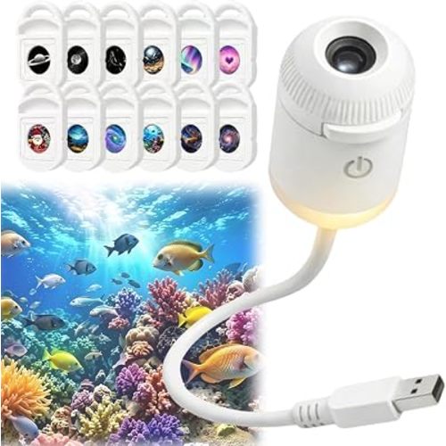2-in-1 HD Galaxy Starry Sky Night Light Projector, 2027 New Galaxy Star Projector, 360° Rotating Design, USB Power for Car and Bedroom, Decoration for Adults and Kids，with 12 Films
