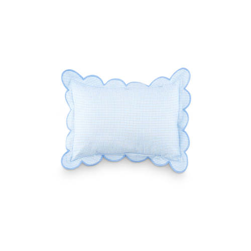 Loulou Baby Sham | Over The Moon- blue floral, light blue trim
