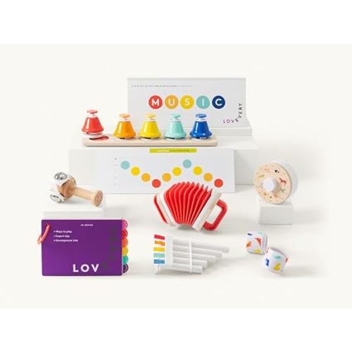 LOVEVERY, The Music Set, 6 Montessori Musical Instruments & Rhythm Book