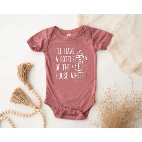 I'll Have A Bottle Of The House White Onesie®, Baby Boy Girl Clothes, New Pregnancy Announcement, Baby Shower Gift, Pregnancy Reveal