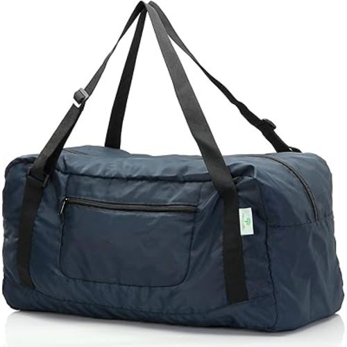 HOLYLUCK Foldable Travel Duffel Bag For Women & Men Luggage Great for Gym (Navy Blue)
