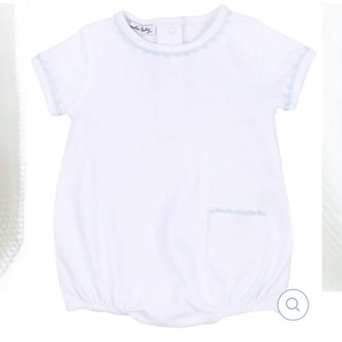 Baby Joy Blue Crochet Trim Bubble