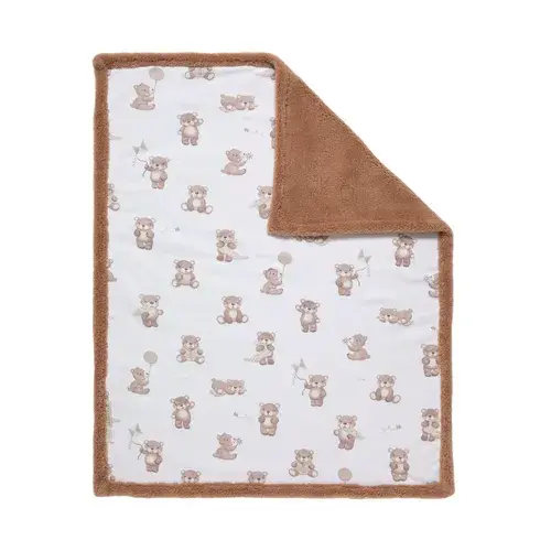 Living Textiles Blanket Sherpa Cuddly Bear | Baby Bunting AU