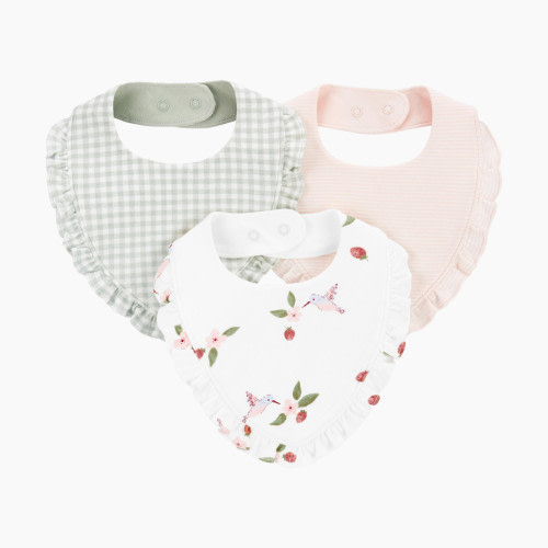 Carter's Bandana Bibs (3 Pack) - Leaves/Stripes/Gingham, OSZ